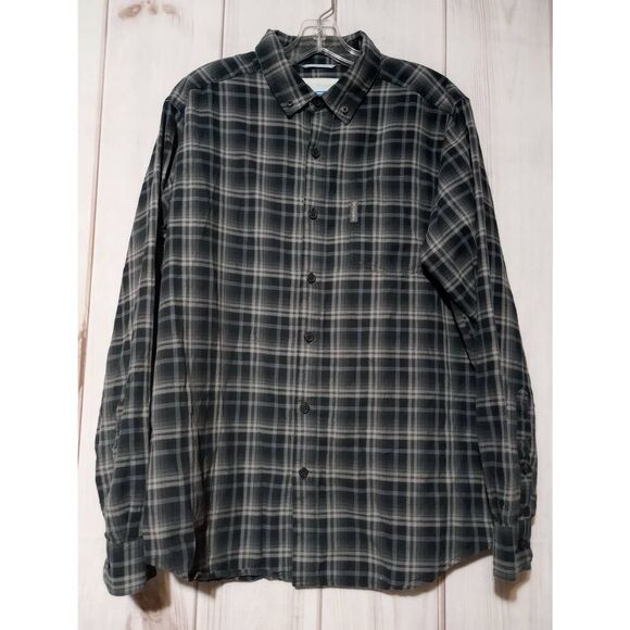 Columbia Shirt Men's Medium Gray Blue Button Front Long Sleeve - Picture 1 of 8